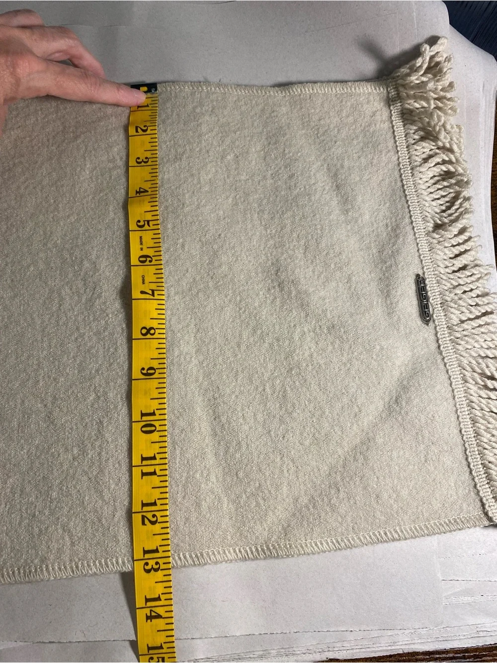 Geiger Beige Fringe Women’s Scarf Classic Neutral Style